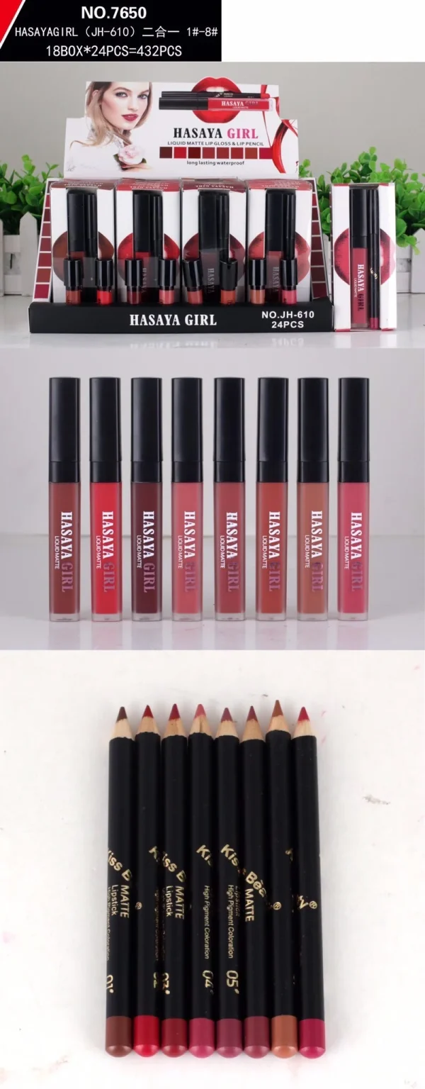 HASAYA GIRL LIQUID MATTE LIPGLOSS & LIP PENCIL X 24 PCS./BOX